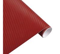 Envoltura de Vinilo de Fibra de Carbono, Vinilo for Coche Multicolor 127x30 cm 5D Fibra de Carbono(Red)