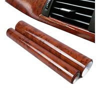 Envoltura para Automóvil: Pegatina De Veta De Madera De Alto Brillo De 60 Pulgadas | Película De Vinilo Autoadhesiva para Bricolaje | Calcomanía Interior Automotriz Duradera E Impermeable | Accesorio