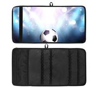 Envoltura para lápices, organizador de rollo de lápices de dibujo de viaje para artista, estuche de lápices de fútbol de fútbol bajo el foco