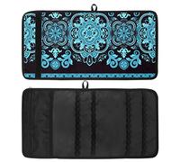 Envoltura para lápices, organizador de rollo de lápices de dibujo de viaje para artista, estuche para lápices, funda de mandala, flores vintage, patrón bohemio