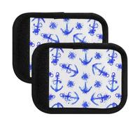 Envoltura para manija de equipaje, anclajes azules, pintura blanca, náutica, maleta, marcadores de equipaje para maleta de viaje al aeropuerto, Blue Anchors Paint White Nautical, one sizex4