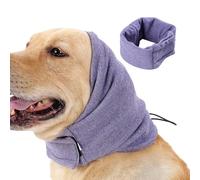 Envoltura para orejas de perro, capucha calmante para perro, cuidado de los oídos, bufanda para aliviar el estrés, capucha para mascotas para baño, secado y aseo, protección contra el ruido