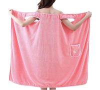 Envolturas de baño para mujer - Toalla de spa, secado corporal, forro polar de coral Wickaround, ligero desgaste absorbente con bolsillo para relajarse después de la ducha para la playa de viaje
