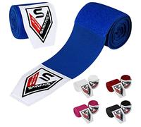 Envolturas de mano de boxeo vendajes de artes marciales guantes interiores de perforación MMA 2.5 3.5 4.5 metros correas de apoyo de muñeca bolsa de entrenamiento elástica deportes (3.5 M, Azul)
