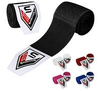 Envolturas de mano de boxeo vendajes de artes marciales guantes interiores de perforación MMA 2.5 3.5 4.5 metros correas de apoyo de muñeca bolsa de entrenamiento elástica deportes (3.5 M, Negra)