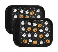 Envolturas para asa de equipaje, bonitos fantasmas blancos, Halloween, negro, para maleta, marcadores de equipaje para viajes al aeropuerto, Cute White Ghosts Halloween Black, one sizex2
