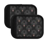 Envolturas para asa de equipaje, diseño de pantera negra, bolsa de viaje, etiquetas de identificación de equipaje, fundas de asa para maleta, Fierce Black Panther Animal, one sizex4