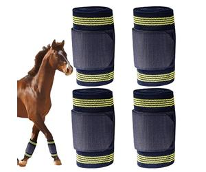 Envolturas para caballos - Protector De Soporte Elástico Para Caballos | 4 Rollos De Vendajes Ecuestres Para Piernas,Veterinario Para Prevenir El Daño Del Tendón Del Talón, Pezuñas, Tobillo Y Rodilla