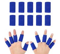 Envolturas para Dedos, Protector de Dedos, 10 Piezas Elásticas Y Flexibles para los Dedos, Protector de Dedos, Ayuda Deportiva, Bandas para la Artritis, Envolturas para Aliviar el Dolor,(Azul)