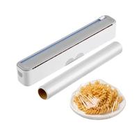 Envolvedor de Rollos con Cortador | Dispensador Magnético Recargable con Cuchilla - Soporte organizador para papel film | Para cocina, hogar, armario, pared, despensa