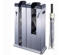 Envolvedora automática de paraguas húmedo con dispensador, soporte de embalaje de doble puerto, incluye bolsas para paraguas cortos y largos, diseño portátil con ruedas para hoteles