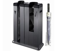 Envolvedora automática de paraguas húmedo con dispensador, soporte de embalaje de doble puerto, incluye bolsas para paraguas cortos y largos, diseño portátil con ruedas para hoteles