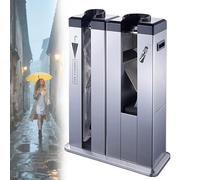 Envolvedora automática de paraguas húmedos, eficiente máquina de envolver paraguas doble con 500 bolsas cortas y 500 largas, ideal para soportes de paraguas, mantiene los suelos secos, color gris