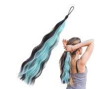 Envolver alrededor de la cola de caballo, extensión de cola de caballo trenzada, Cola de caballo trenzada de colores Cola de caballo envolvente natural con lazo elástico, Peluca trenzada sintética, ac