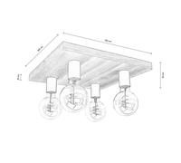 Envostar Lobo lámpara de techo 4 luces pino nogal