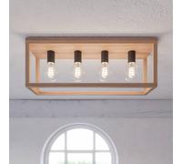 Envostar Rowan plafón, roble, angular, 4 luces