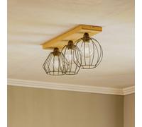 Envostar Various plafón 3 luces pino natural