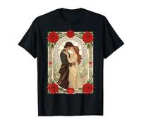 Envuelto en un Mundo de Rosas Diseño Art Nouveau Camiseta