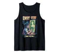 Envy Retro Horror Face in Glass Mirror Drama I Want to Be He Camiseta sin Mangas