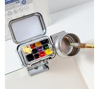 EnweMahi Mini Paleta De Acuarela, Mini Set De 10 Colores para Acuarela, Ideal para Viajes, Almacenamiento Portátil, Mini Set De Paleta De Acuarela Portátil, Bocetos Al Aire Libre, Creación De Viajes