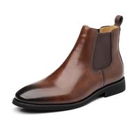 ENWIND Botas Chelsea de cuero para hombre, Oxford casual y formal,Café,45 EU