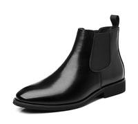 ENWIND Botas Chelsea de Cuero para Hombre, Oxford Casual y Formal,Negro,45 EU
