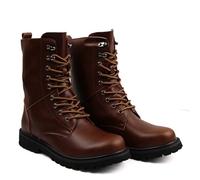 ENWIND Botas De Combate Hombre Botas De Senderismo Militares con Cordones,Marrón,38 EU