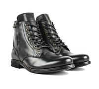 ENWIND Botas Moto Hombre de Piel sintética con Cremallera Lateral Calzado Botines de Combate Militares,Negro,48 EU