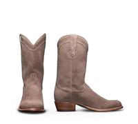 ENWIND Botas Tipo Vaquero De Ante para Hombre con Punta Puntiaguda, Botines De Tobillo Deslizables De Tacón Bajo,Gris,46 EU