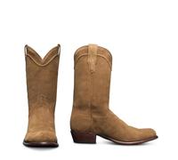 ENWIND Botas Tipo Vaquero De Ante para Hombre con Punta Puntiaguda, Botines De Tobillo Deslizables De Tacón Bajo,Caqui,42 EU