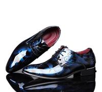 ENWIND Cordones Zapatos de Charol Negocios Vestir Zapatos de Boda Traje Zapatos Derbys,Azul,47 EU