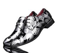 ENWIND Cordones Zapatos de Charol Negocios Vestir Zapatos de Boda Traje Zapatos Derbys,Gris,38 EU