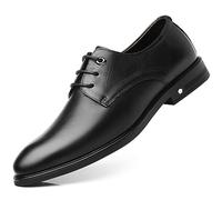 ENWIND Hombre Zapatos de Vestido con Cordones de Cuero Zapato de Traje de Boda Oxford Business Brogues,Negro,44 EU