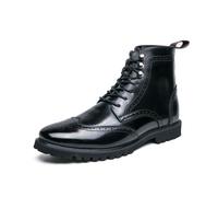 ENWIND Hombres Chukka Chelsea Derby Botas con Punta Redonda Cremallera Botines,Negro,44 EU