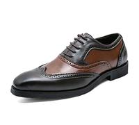 ENWIND Hombres Zapatos de Brogue de Negocios con Cordones Zapatos de Boda Oxfords Zapatos de Cuero Zapatos de Vestir Formales,Marrón,44 EU