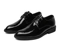 ENWIND Hombres Zapatos de Vestir Formales de la Moda Oxfords de Charol de síntesis de Encaje hasta el Brogues Boda Zapatos de Fiesta,Negro,41 EU