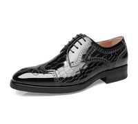 ENWIND Hombres Zapatos de Vestir Oxford con Cordones Formal Negocios Boda Brogues,Negro,44 EU