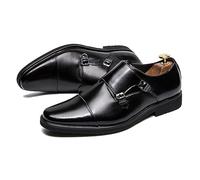 ENWIND Hombres Zapatos Monk Zapatos De Vestir De Oxford Formales De Cuero De Imitación,Negro,47 EU