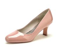 ENWIND Mujer Puntera Redonda Zapatos de Salón Tacón de Gatito Zapatos de Vestir para Boda Noche Trabajo,Rosado,38 EU