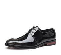 ENWIND Oxford Ciudad Vestido Formal Zapato Derby Negocios con Cordones Traje Zapatos De Boda para Hombres,Negro,42 EU