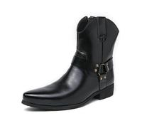 ENWIND Western Stiefelette hasta El Tobillo Botas De Vaquero Hombre con Cremallera,Negro,40 EU