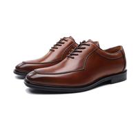 ENWIND Zapato Ciudad Hombre con Cordones de Cuero Oxfords Zapatos De Vestir Formales para Negocios Boda,Marrón,46 EU