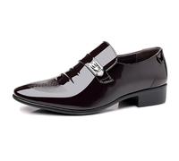 ENWIND Zapatos De Charol para Hombre Mocasines Zapatos De Formales Zapatos De Vestir De Bodas De Negocios,Marrón,44 EU