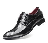 ENWIND Zapatos De Vestir Oxford De Punta Puntiaguda para Hombre Zapatos Derbys De Noche Uniformes Zapatos Brogues De Oficina,Negro,43 EU