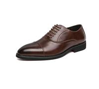 ENWIND Zapatos de Vestir Oxfords para Hombre Zapatos de Cordones Zapatos Formales Derby Boda Zapatos Traje,Marrón,42 EU