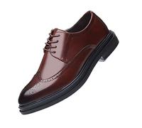 ENWIND Zapatos Formales Cuero for Hombre con diseño Cordones Plataforma Oxfords Negocios,Marrón,43 EU