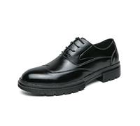 ENWIND Zapatos Oxford De Plataforma con Cordones para Hombre Zapatos De Vestir Formales De Negocios,Negro,40 EU