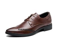 ENWIND Zapatos Oxford Hombre con Cordones para Negocios Boda Traje Formal Zapato de Derbys,Marrón,40 EU