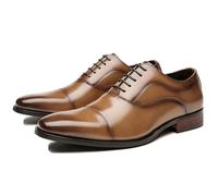 ENWIND Zapatos Oxfords Hombre Derby Cordones Zapatos Traje de Formales pour Negocios Fiesta Boda,Marrón,43 EU