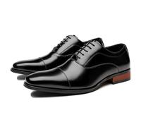 ENWIND Zapatos Oxfords Hombre Derby Cordones Zapatos Traje de Formales pour Negocios Fiesta Boda,Negro,39 EU